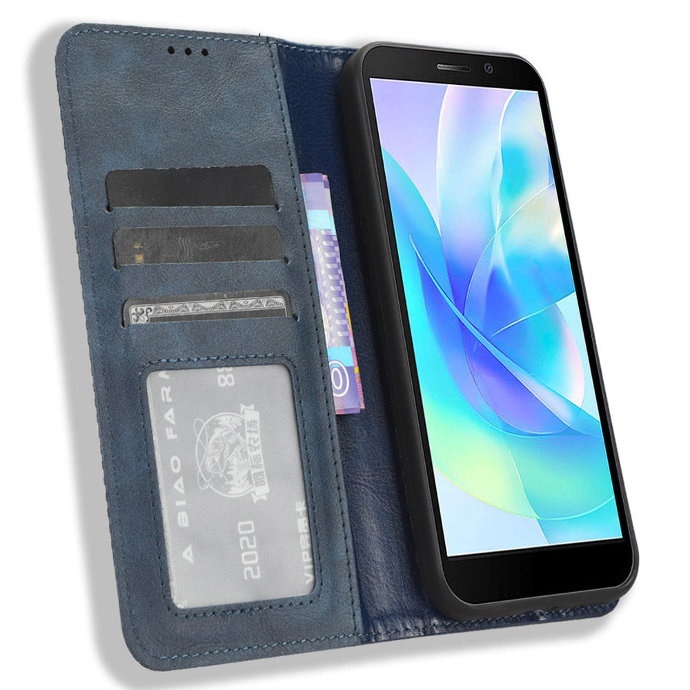 For Doogee X97 / X97 Pro Vintage PU Leather Wallet Phone Case Folio Stand Protective Cover