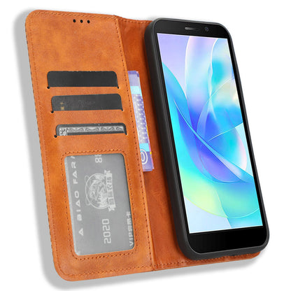 For Doogee X97 / X97 Pro Vintage PU Leather Wallet Phone Case Folio Stand Protective Cover