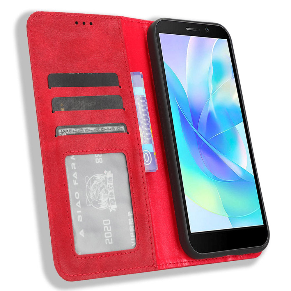 For Doogee X97 / X97 Pro Vintage PU Leather Wallet Phone Case Folio Stand Protective Cover