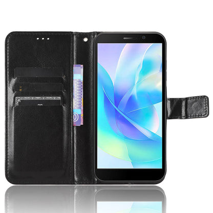 For Doogee X97 / X97 Pro PU Leather Wallet Case Crazy Horse Texture Flip Stand Anti-drop Cover