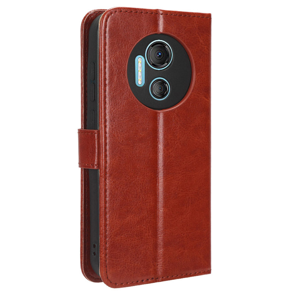 For Doogee X97 / X97 Pro PU Leather Wallet Case Crazy Horse Texture Flip Stand Anti-drop Cover