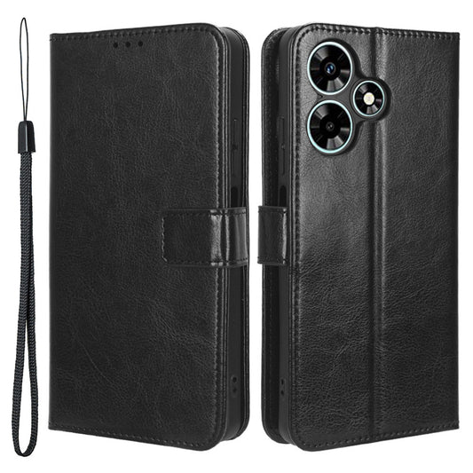For Infinix Hot 30 Play Crazy Horse Texture Protective Stand Shell PU Leather Wallet Phone Case