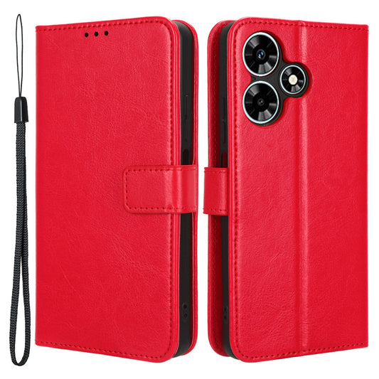 For Infinix Hot 30 Play Crazy Horse Texture Protective Stand Shell PU Leather Wallet Phone Case