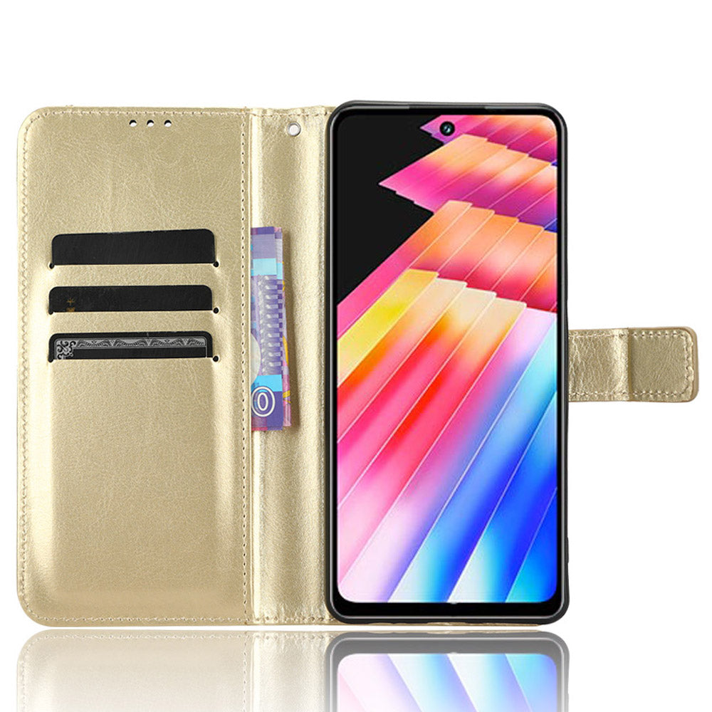 For Infinix Hot 30 Play Crazy Horse Texture Protective Stand Shell PU Leather Wallet Phone Case