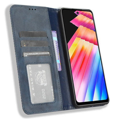 For Infinix Hot 30 Play Retro PU Leather Phone Case Folio Stand Wallet Protective Shell
