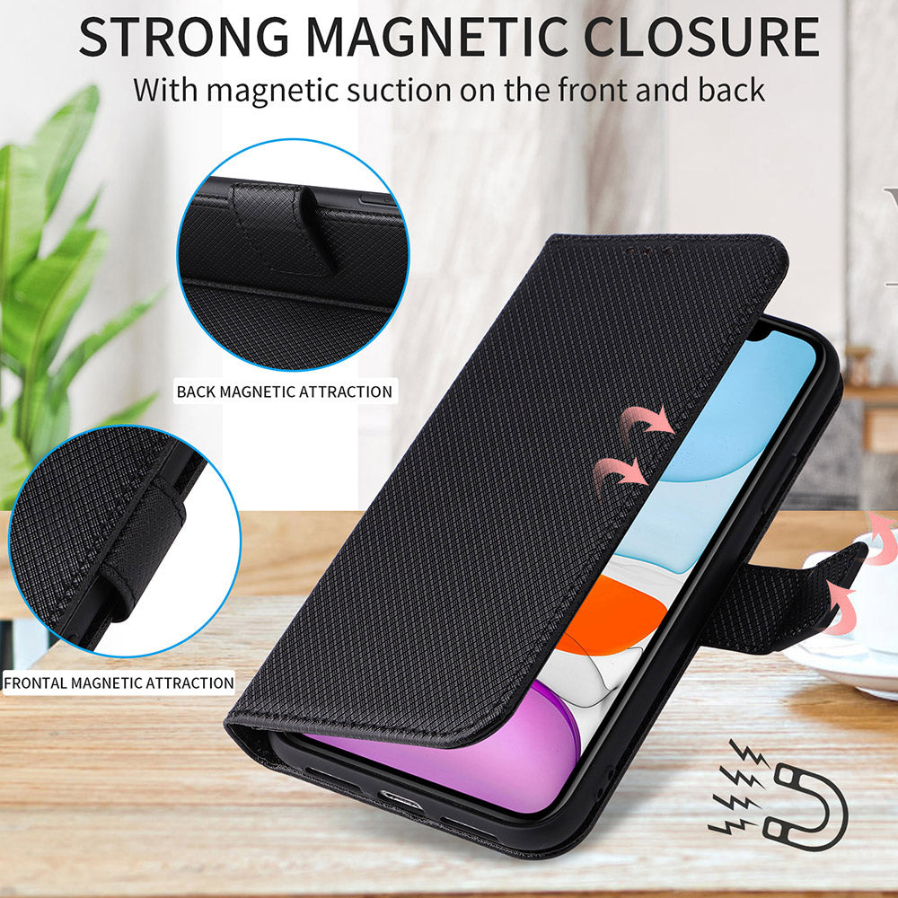 For Infinix Hot 30 Play Leather Phone Cover Diamond Texture Flip Stand Wallet Case