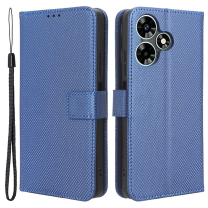 For Infinix Hot 30 Play Leather Phone Cover Diamond Texture Flip Stand Wallet Case