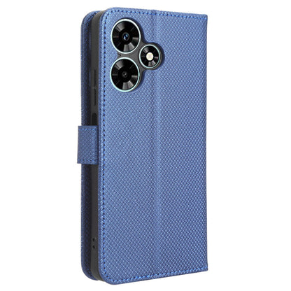 For Infinix Hot 30 Play Leather Phone Cover Diamond Texture Flip Stand Wallet Case