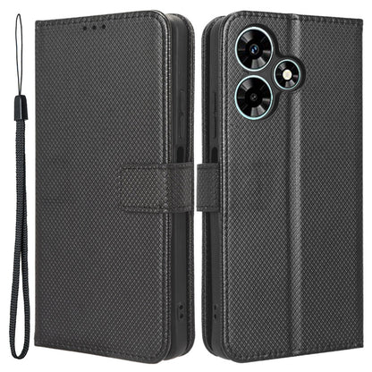 For Infinix Hot 30 Play Leather Phone Cover Diamond Texture Flip Stand Wallet Case