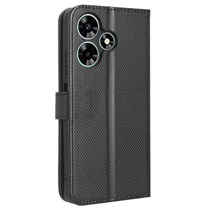For Infinix Hot 30 Play Leather Phone Cover Diamond Texture Flip Stand Wallet Case