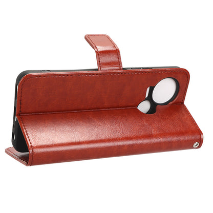 For Tecno Spark 10 5G PU Leather Crazy Horse Texture Phone Cover Flip Stand Wallet Case