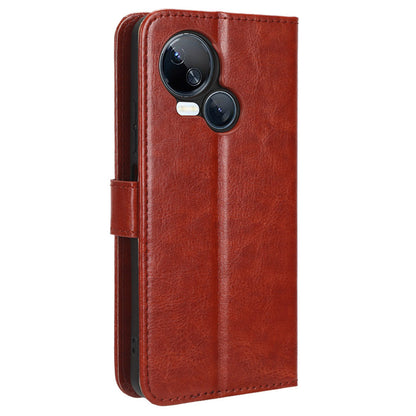 For Tecno Spark 10 5G PU Leather Crazy Horse Texture Phone Cover Flip Stand Wallet Case