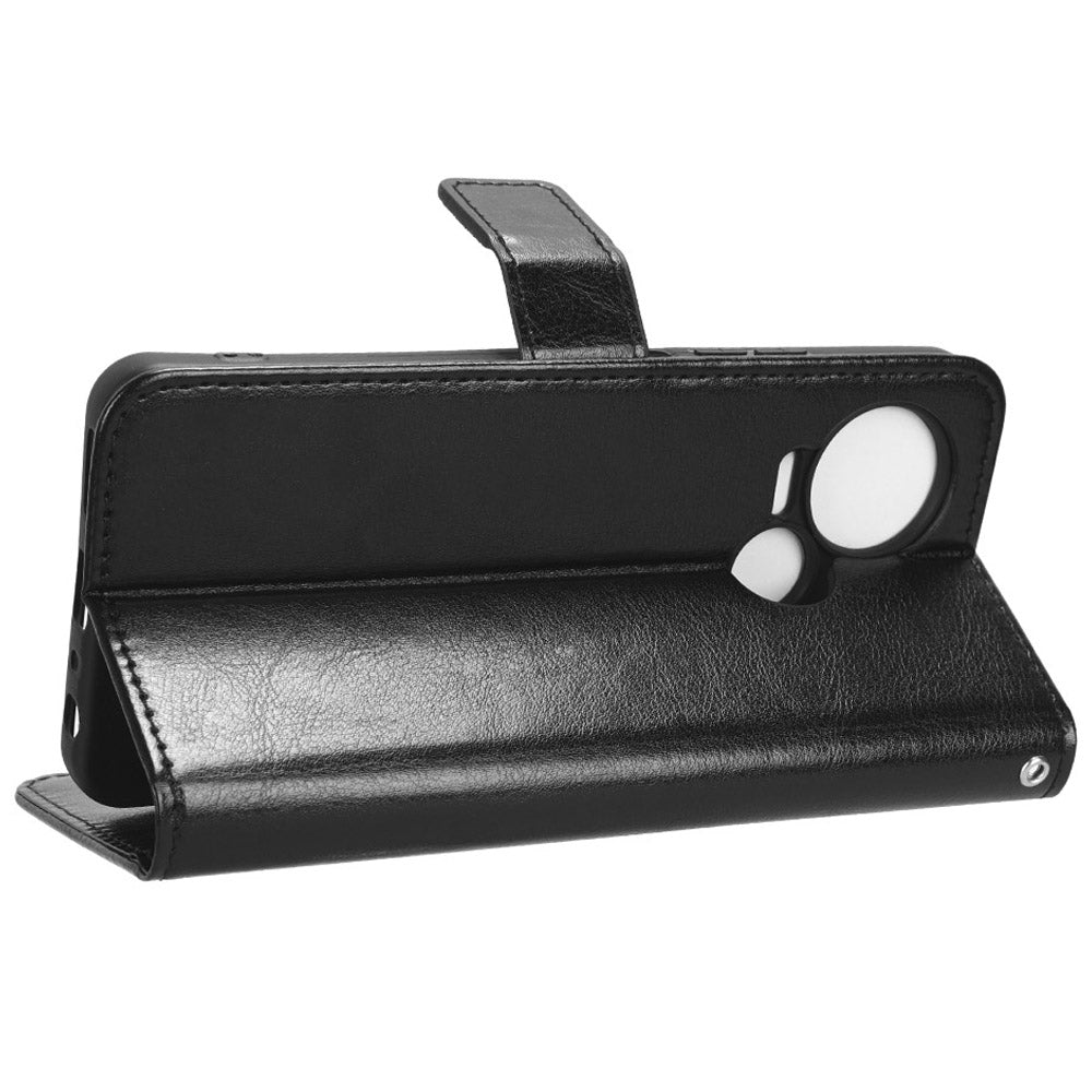 For Tecno Spark 10 5G PU Leather Crazy Horse Texture Phone Cover Flip Stand Wallet Case