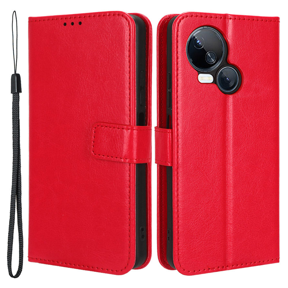 For Tecno Spark 10 5G PU Leather Crazy Horse Texture Phone Cover Flip Stand Wallet Case