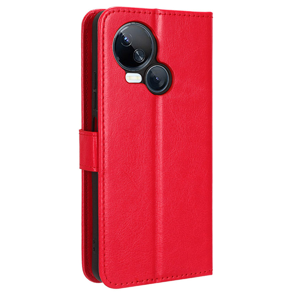 For Tecno Spark 10 5G PU Leather Crazy Horse Texture Phone Cover Flip Stand Wallet Case