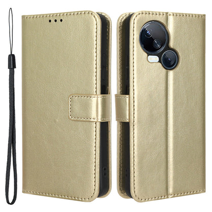 For Tecno Spark 10 5G PU Leather Crazy Horse Texture Phone Cover Flip Stand Wallet Case