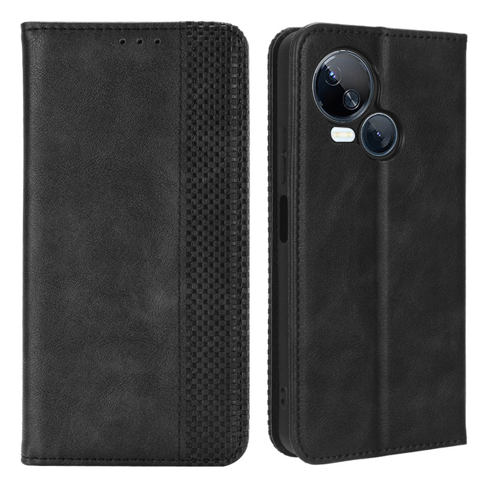 For Tecno Spark 10 5G PU Leather Phone Stand Case Wallet Retro Phone Cover