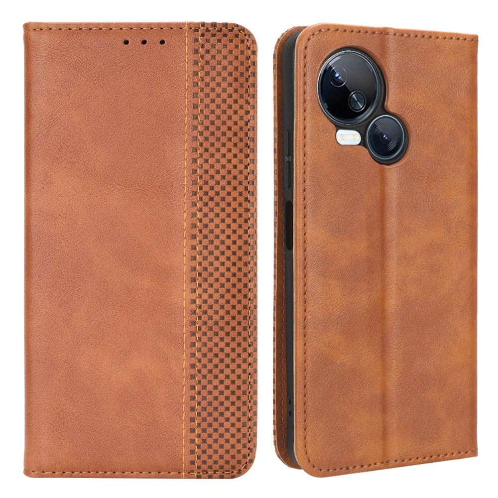 For Tecno Spark 10 5G PU Leather Phone Stand Case Wallet Retro Phone Cover