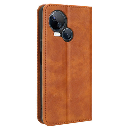 For Tecno Spark 10 5G PU Leather Phone Stand Case Wallet Retro Phone Cover