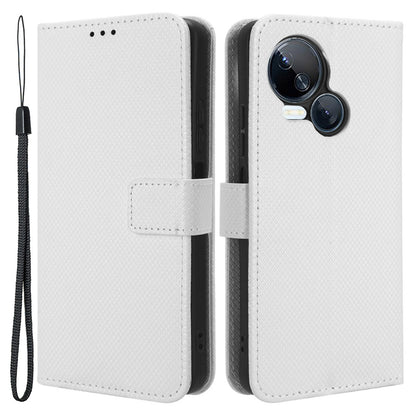 For Tecno Spark 10 5G Folio Stand PU Leather Phone Case Diamond Texture Wallet Flip Cover