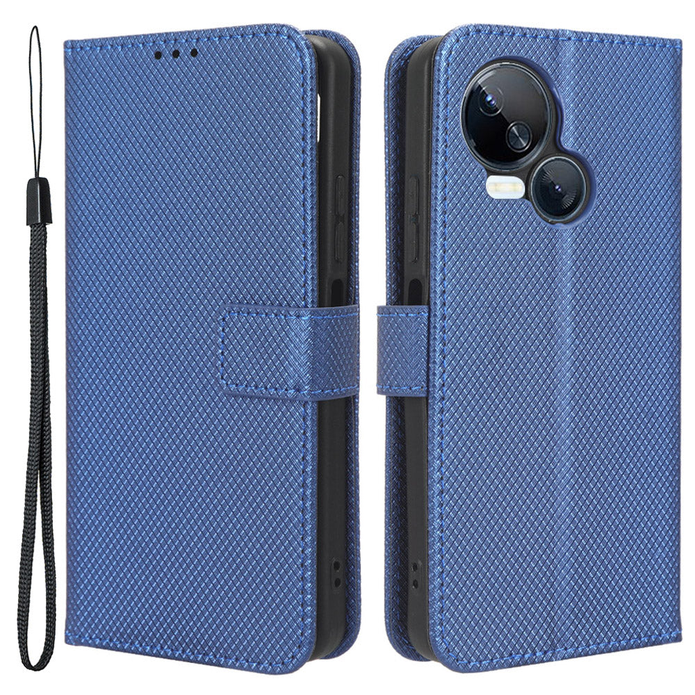 For Tecno Spark 10 5G Folio Stand PU Leather Phone Case Diamond Texture Wallet Flip Cover