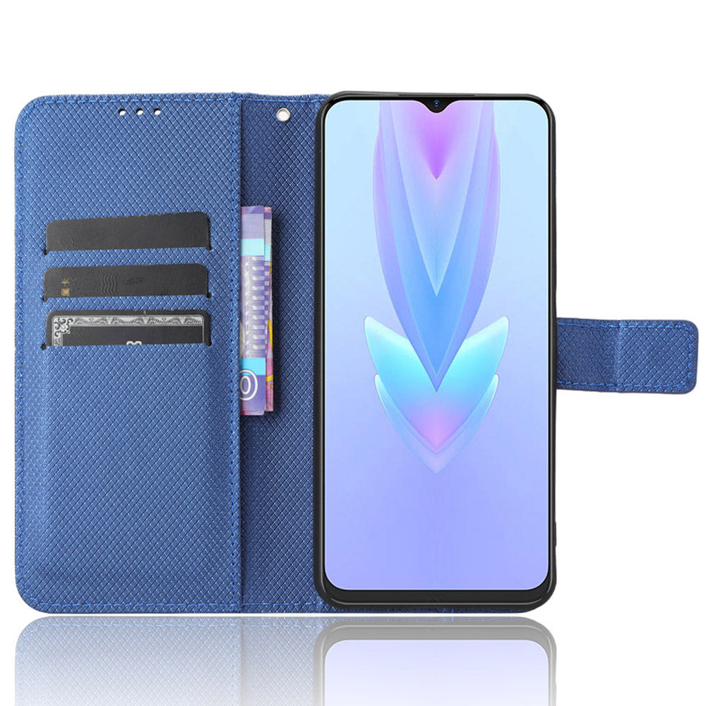 For Tecno Spark 10 5G Folio Stand PU Leather Phone Case Diamond Texture Wallet Flip Cover