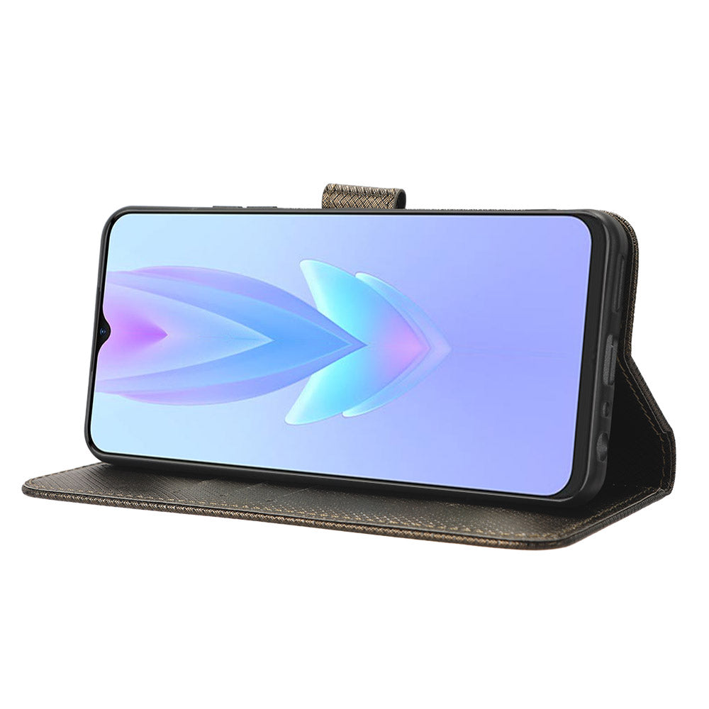 For Tecno Spark 10 5G Folio Stand PU Leather Phone Case Diamond Texture Wallet Flip Cover