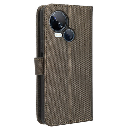 For Tecno Spark 10 5G Folio Stand PU Leather Phone Case Diamond Texture Wallet Flip Cover