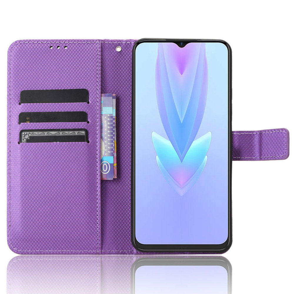 For Tecno Spark 10 5G Folio Stand PU Leather Phone Case Diamond Texture Wallet Flip Cover