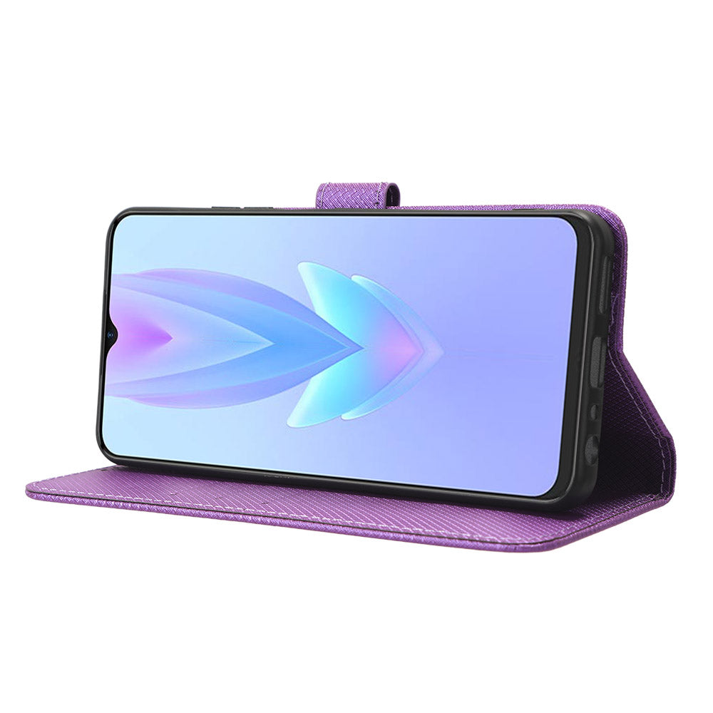 For Tecno Spark 10 5G Folio Stand PU Leather Phone Case Diamond Texture Wallet Flip Cover