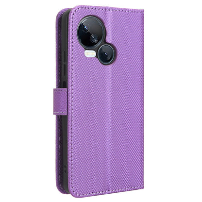 For Tecno Spark 10 5G Folio Stand PU Leather Phone Case Diamond Texture Wallet Flip Cover