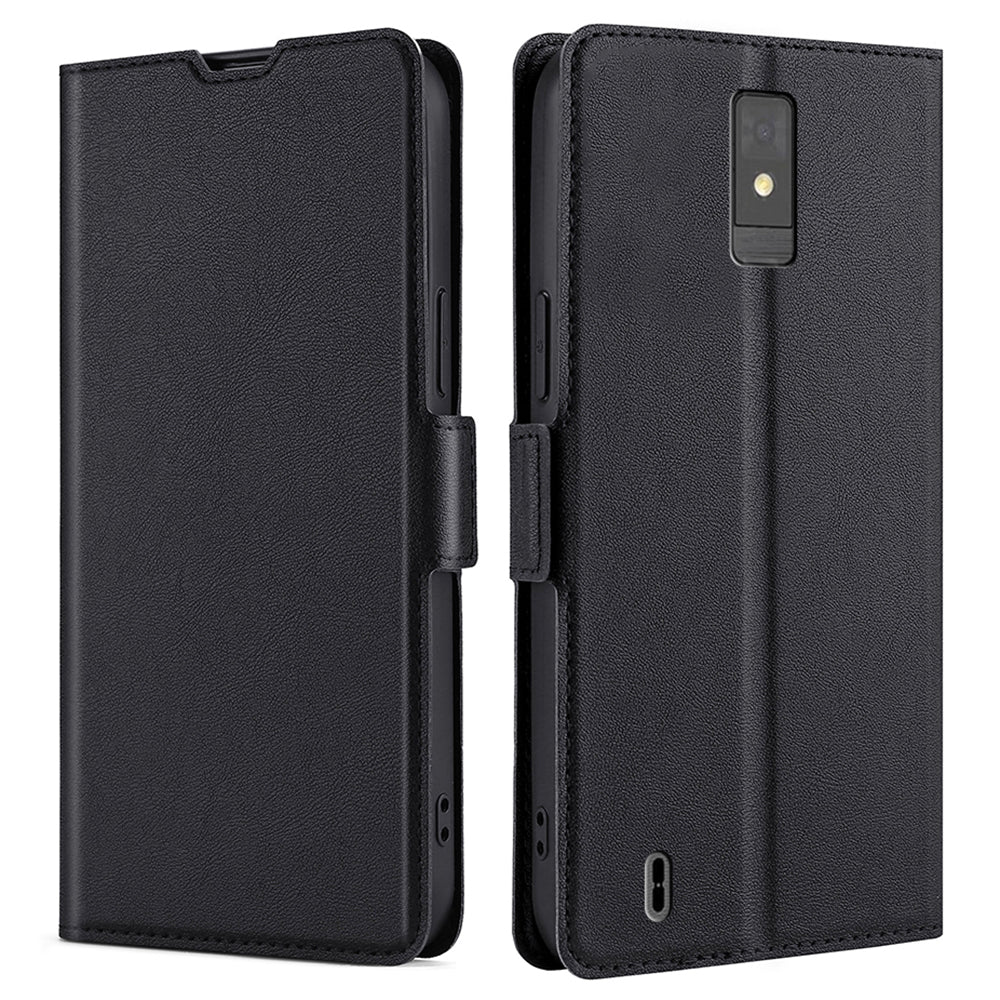 For ZTE Blade A32 Shockproof Phone Case Anti-Drop PU Leather Flip Cover with Card Slot Stand