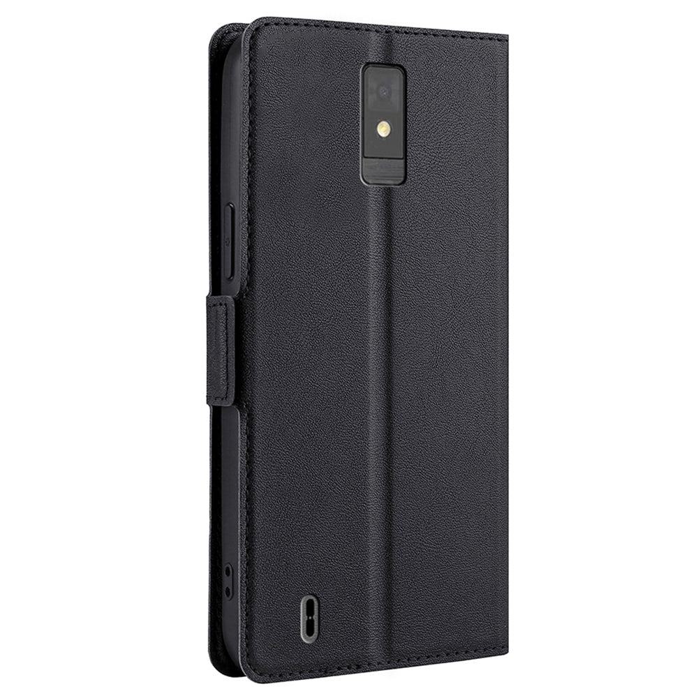 For ZTE Blade A32 Shockproof Phone Case Anti-Drop PU Leather Flip Cover with Card Slot Stand