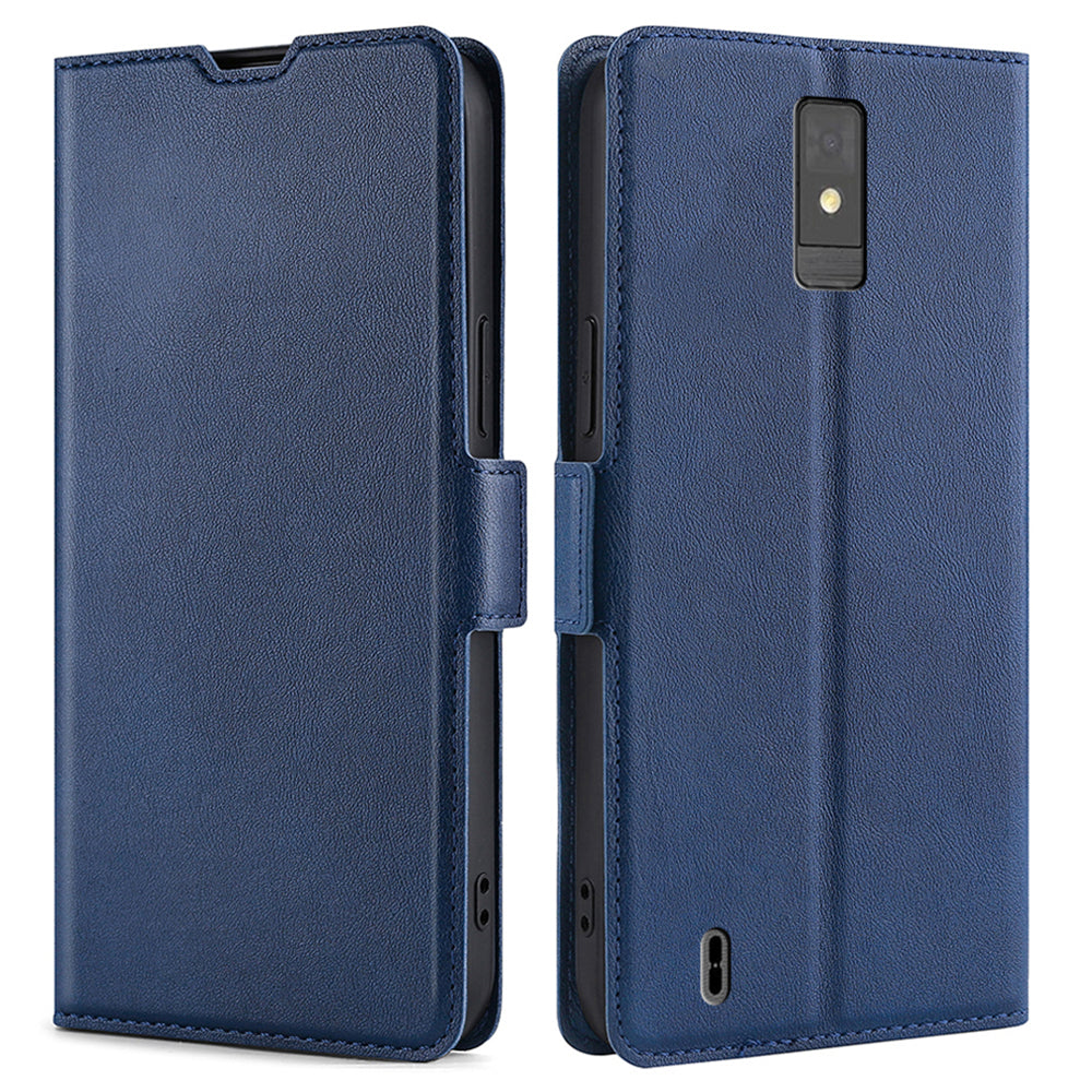 For ZTE Blade A32 Shockproof Phone Case Anti-Drop PU Leather Flip Cover with Card Slot Stand