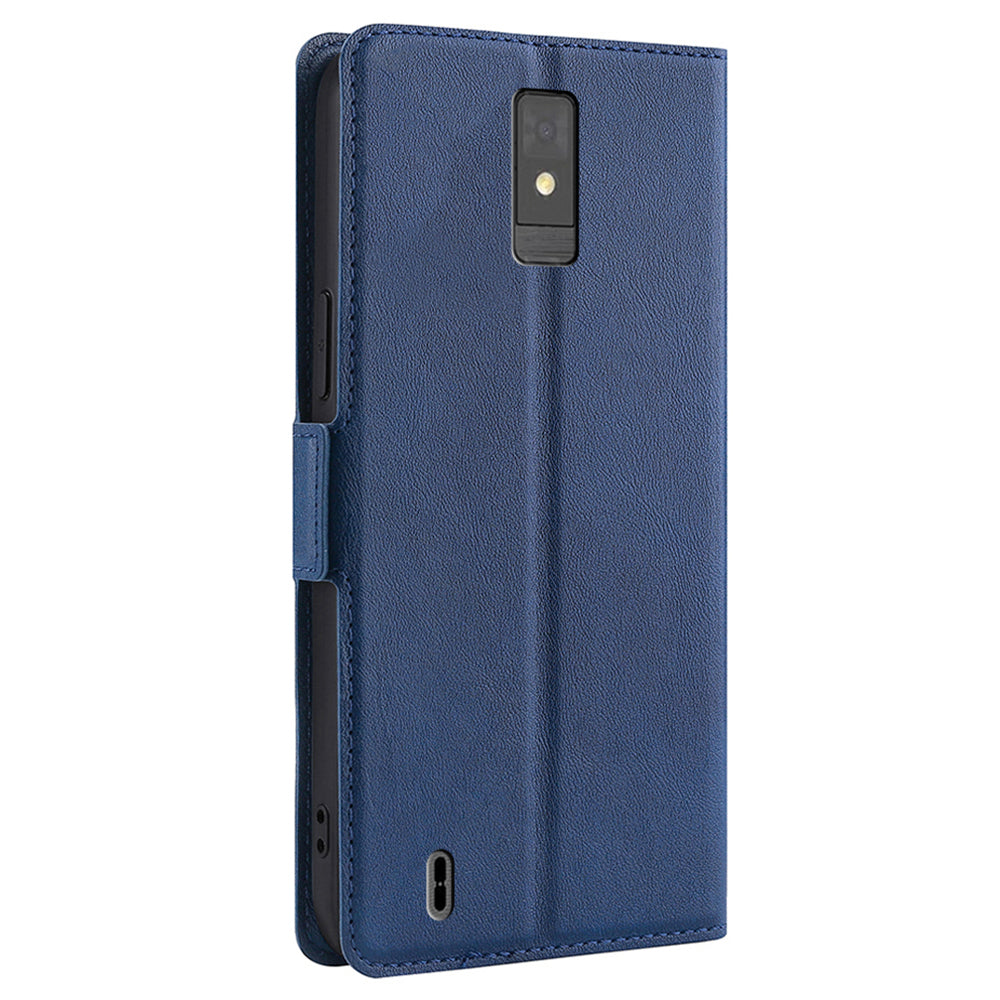 For ZTE Blade A32 Shockproof Phone Case Anti-Drop PU Leather Flip Cover with Card Slot Stand