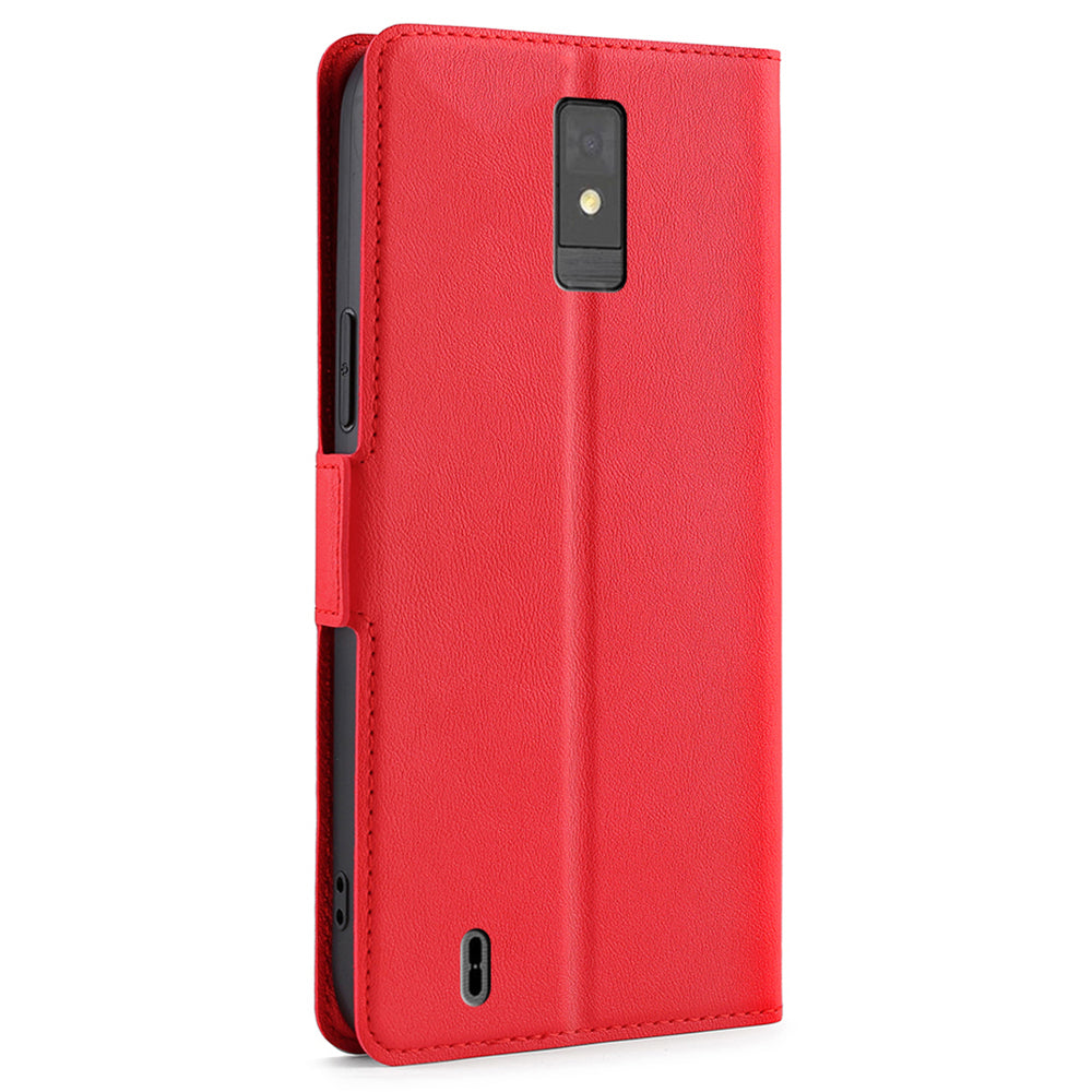 For ZTE Blade A32 Shockproof Phone Case Anti-Drop PU Leather Flip Cover with Card Slot Stand