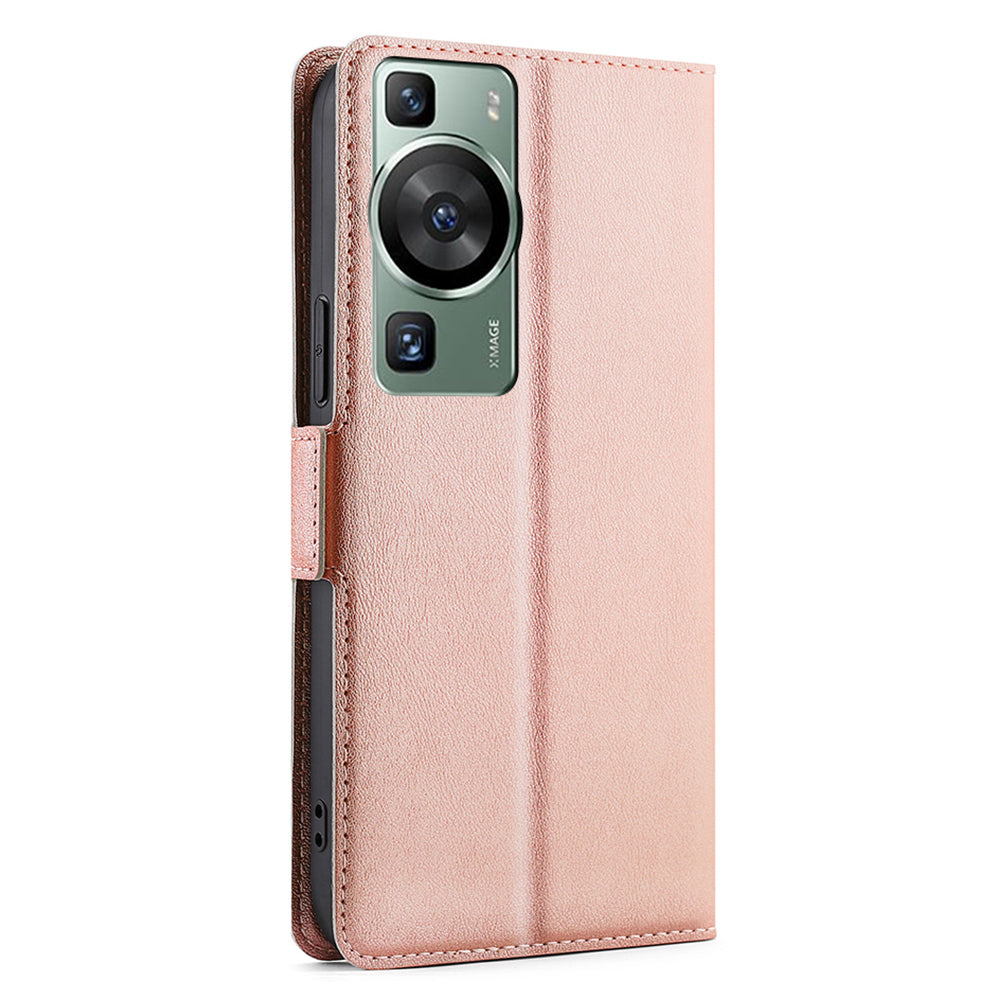 Shockproof Phone Case for Huawei P60 / P60 Pro PU Leather Anti-Drop Flip Cover with Card Slot Stand