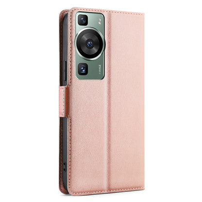 Shockproof Phone Case for Huawei P60 / P60 Pro PU Leather Anti-Drop Flip Cover with Card Slot Stand