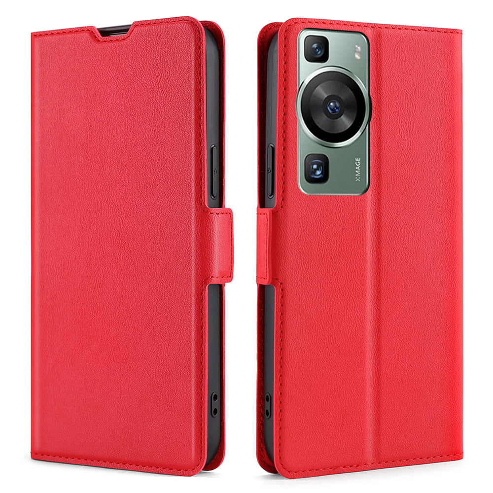 Shockproof Phone Case for Huawei P60 / P60 Pro PU Leather Anti-Drop Flip Cover with Card Slot Stand