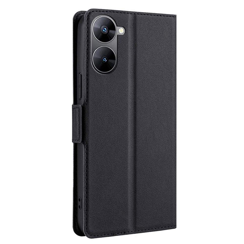 Phone Case for Realme V30 5G / V30t Shockproof PU Leather Flip Stand Card Slot Protective Cover