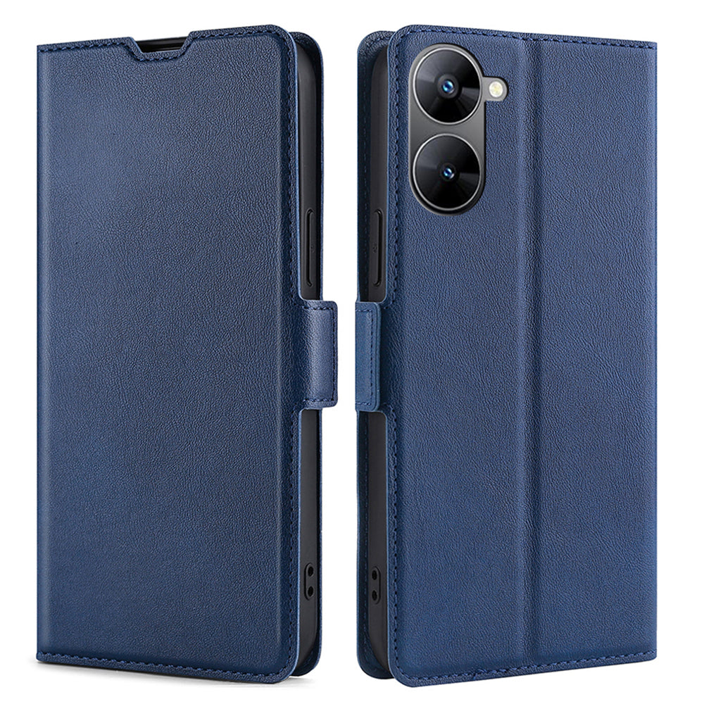 Phone Case for Realme V30 5G / V30t Shockproof PU Leather Flip Stand Card Slot Protective Cover