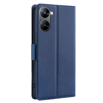 Phone Case for Realme V30 5G / V30t Shockproof PU Leather Flip Stand Card Slot Protective Cover