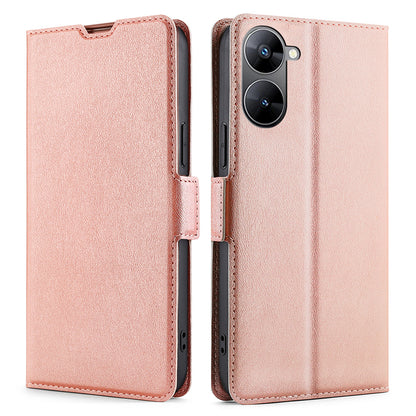Phone Case for Realme V30 5G / V30t Shockproof PU Leather Flip Stand Card Slot Protective Cover