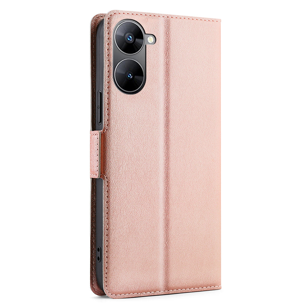 Phone Case for Realme V30 5G / V30t Shockproof PU Leather Flip Stand Card Slot Protective Cover