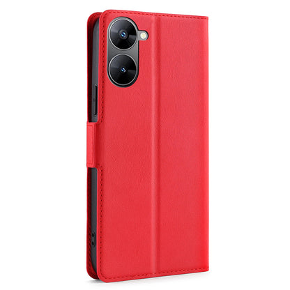 Phone Case for Realme V30 5G / V30t Shockproof PU Leather Flip Stand Card Slot Protective Cover
