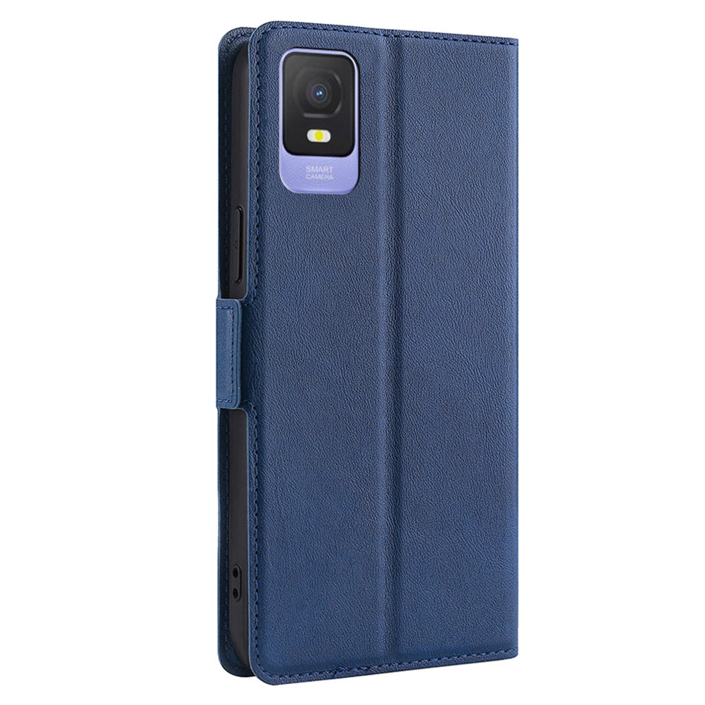 Card Slot Phone Case for TCL 403 PU Leather Flip Stand Shockproof Protective Cover