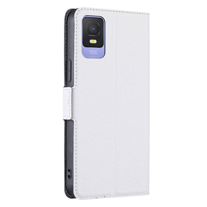 Card Slot Phone Case for TCL 403 PU Leather Flip Stand Shockproof Protective Cover