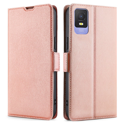 Card Slot Phone Case for TCL 403 PU Leather Flip Stand Shockproof Protective Cover