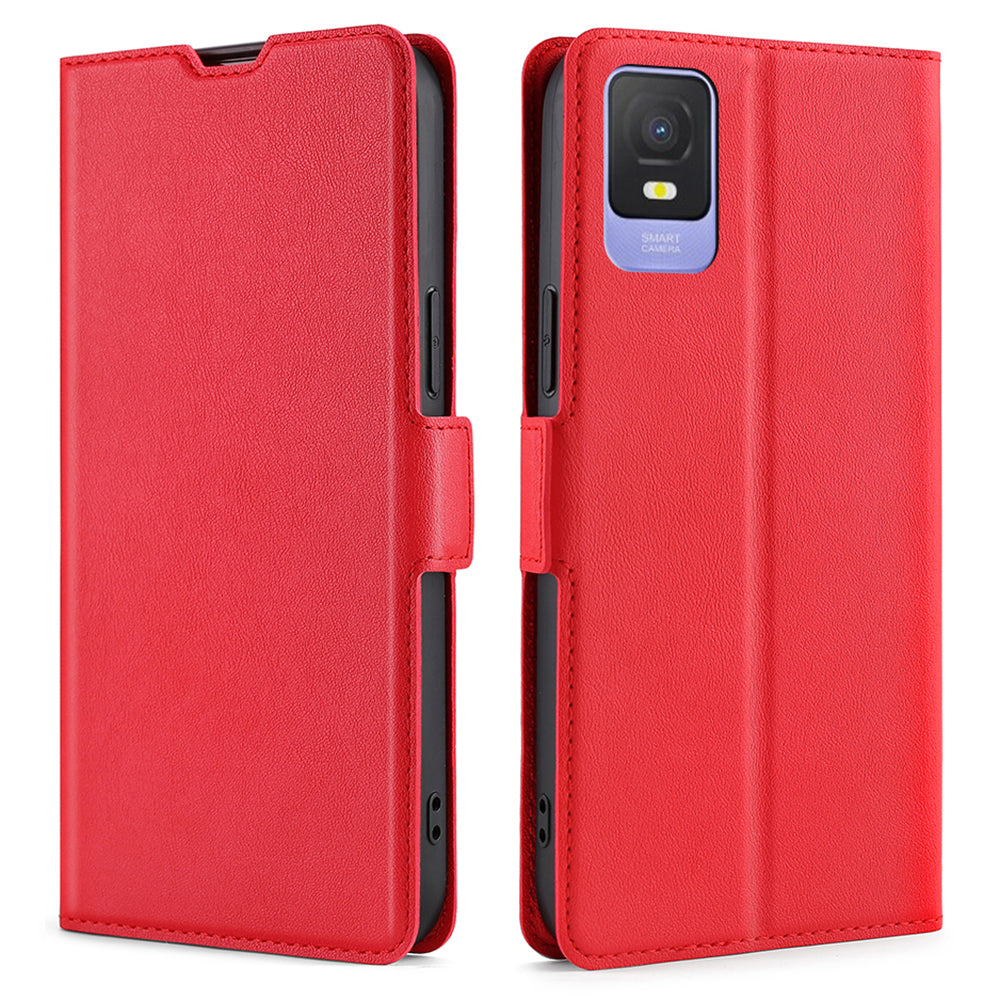 Card Slot Phone Case for TCL 403 PU Leather Flip Stand Shockproof Protective Cover
