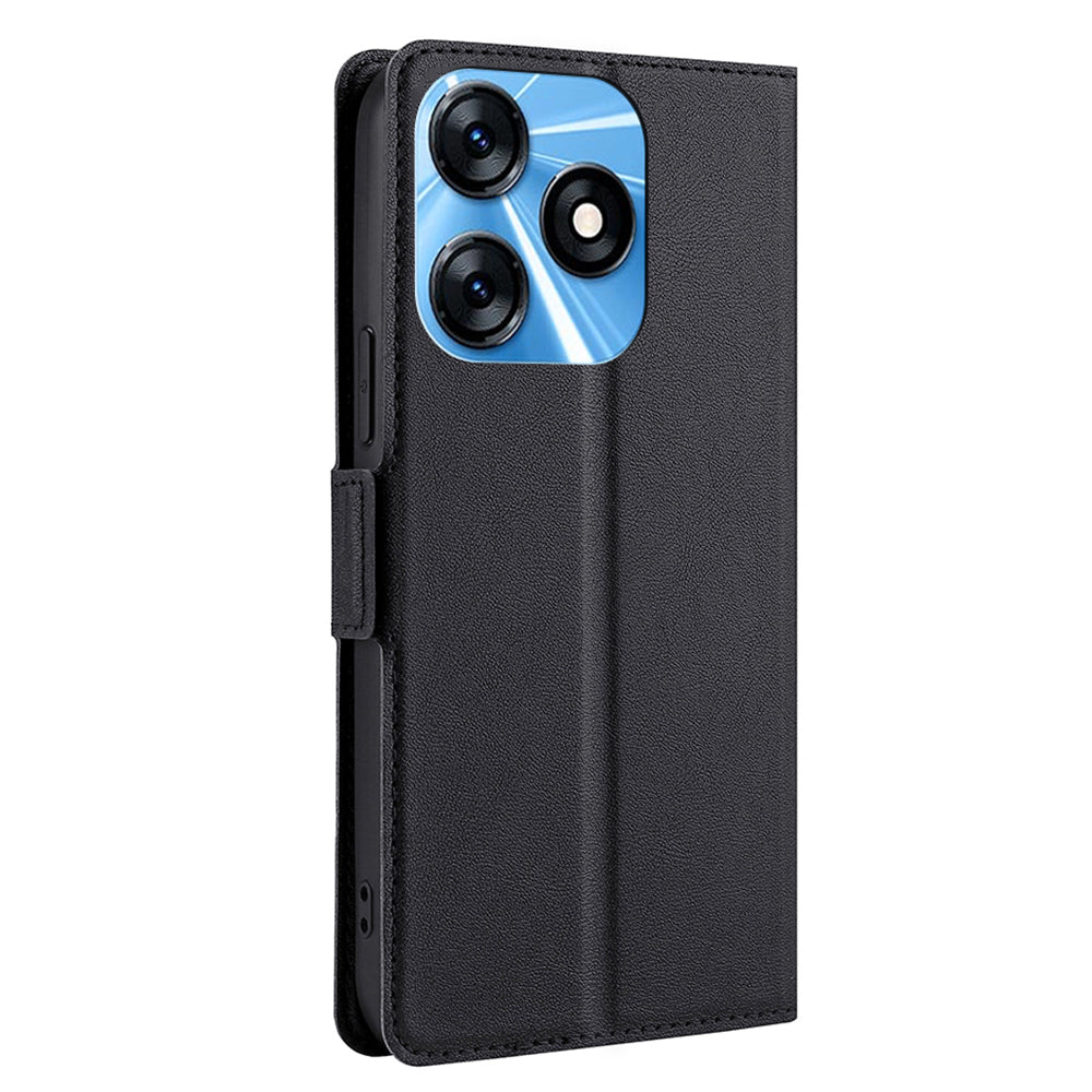 Card Slot PU Leather Phone Case for Tecno Spark 10 4G Flip Stand Shockproof Protective Cover